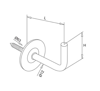 Wall Mount Handrail Bracket With Lag Screw
