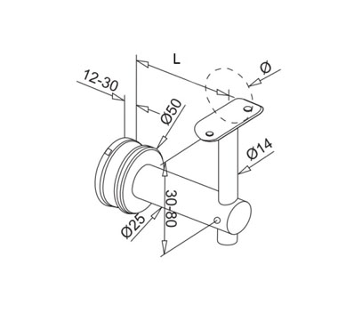 Glass Mount Handrail Bracket