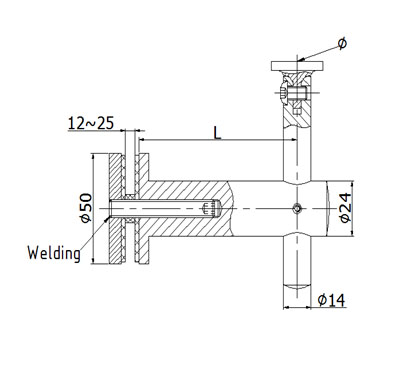 Glass Mount  Handrail Bracket – Adjustable