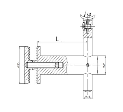 Glass Mount Handrail Bracket – Adjustable