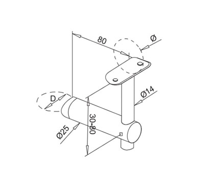 Baluster Post Mount Handrail Bracket