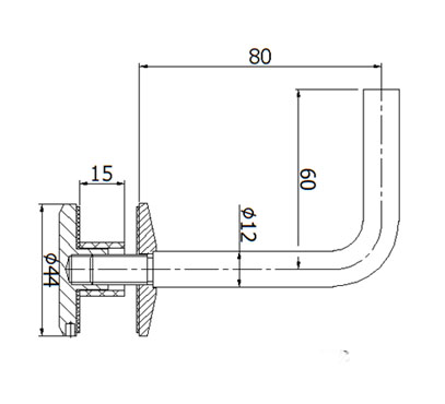 Glass Mount Handrail Bracket