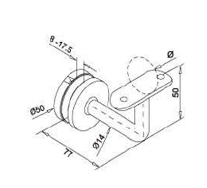 Glass Mount Handrail Bracket