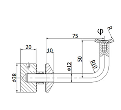 Glass Mount Handrail Bracket