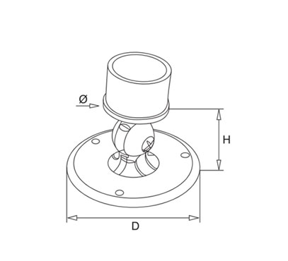 Adjustable Handrail Support Round Base internal