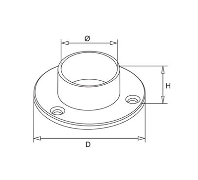 Tube Base Flange – Without Grab Screw