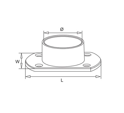 Tube Base Flange – Without Grab Screw