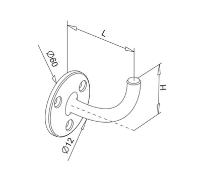 Wall Mount Handrail Bracket For Welding