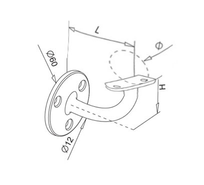 Wall Mount Handrail Bracket