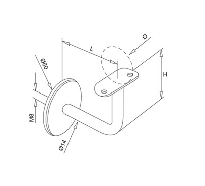 Wall Mount Handrail Bracket