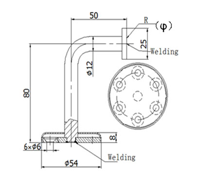 Wall Mount Handrail Bracket With Cover Plate