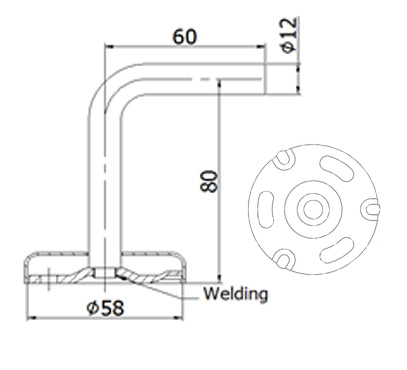 Wall Mount Handrail Bracket With Cover Plate