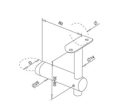 Baluster Post Mount Handrail Bracket