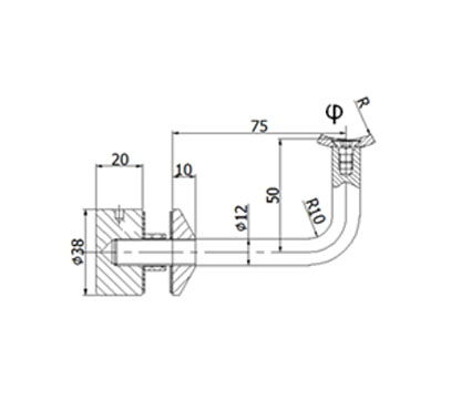 Glass Mount Handrail Bracket