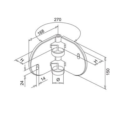 Wall Mount Baluster Post Bracket – Inner Corner