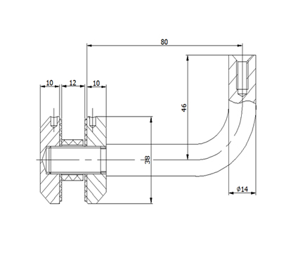 Glass Mount Handrail Bracket