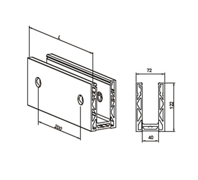 Wall Mount Aluminum Glass Channel – Sturdy 16