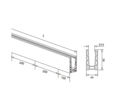 Floor Mount Aluminum Glass Channel – Sturdy 11