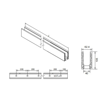 Floor Mount Aluminum Glass Channel – Sturdy 09