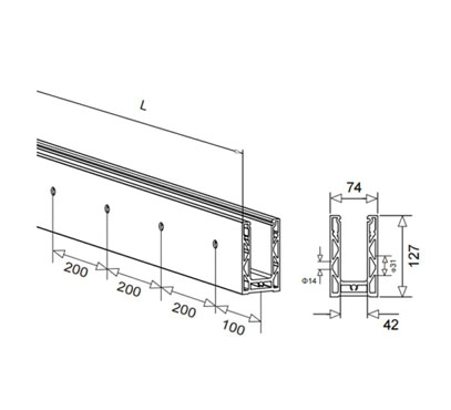 Wall Mount Aluminum Glass Channel – Sturdy 21