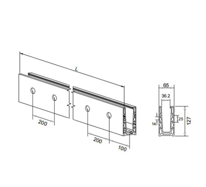 Wall Mount Aluminum Glass Channel – Sturdy 23