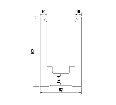 Floor Mount Aluminum Glass Channel Slim 26