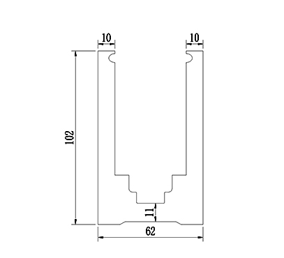 Floor Mount Aluminum Glass Channel Slim -LED